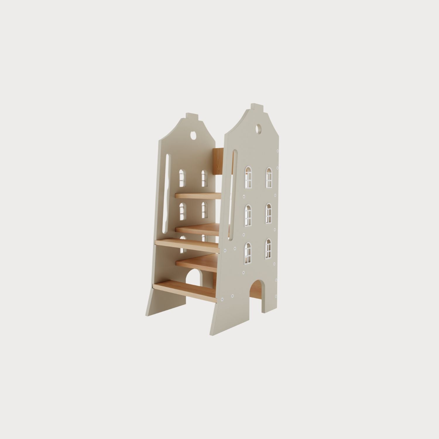 Lernturm Lukas - Küchenhilfe für Kinder in Farbe Braun von Domo Kids