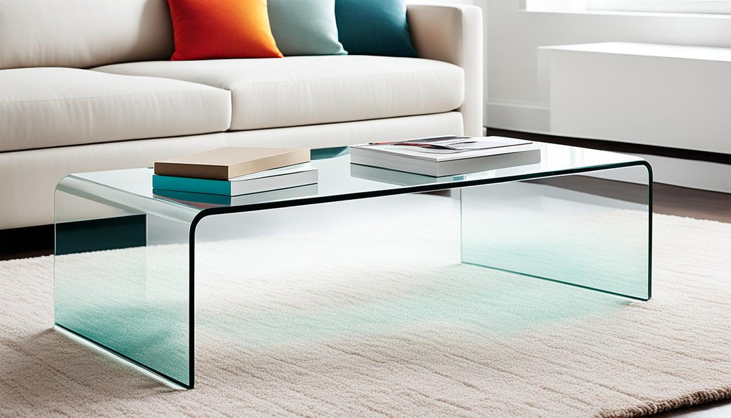 Glastisch im Wohnzimmer