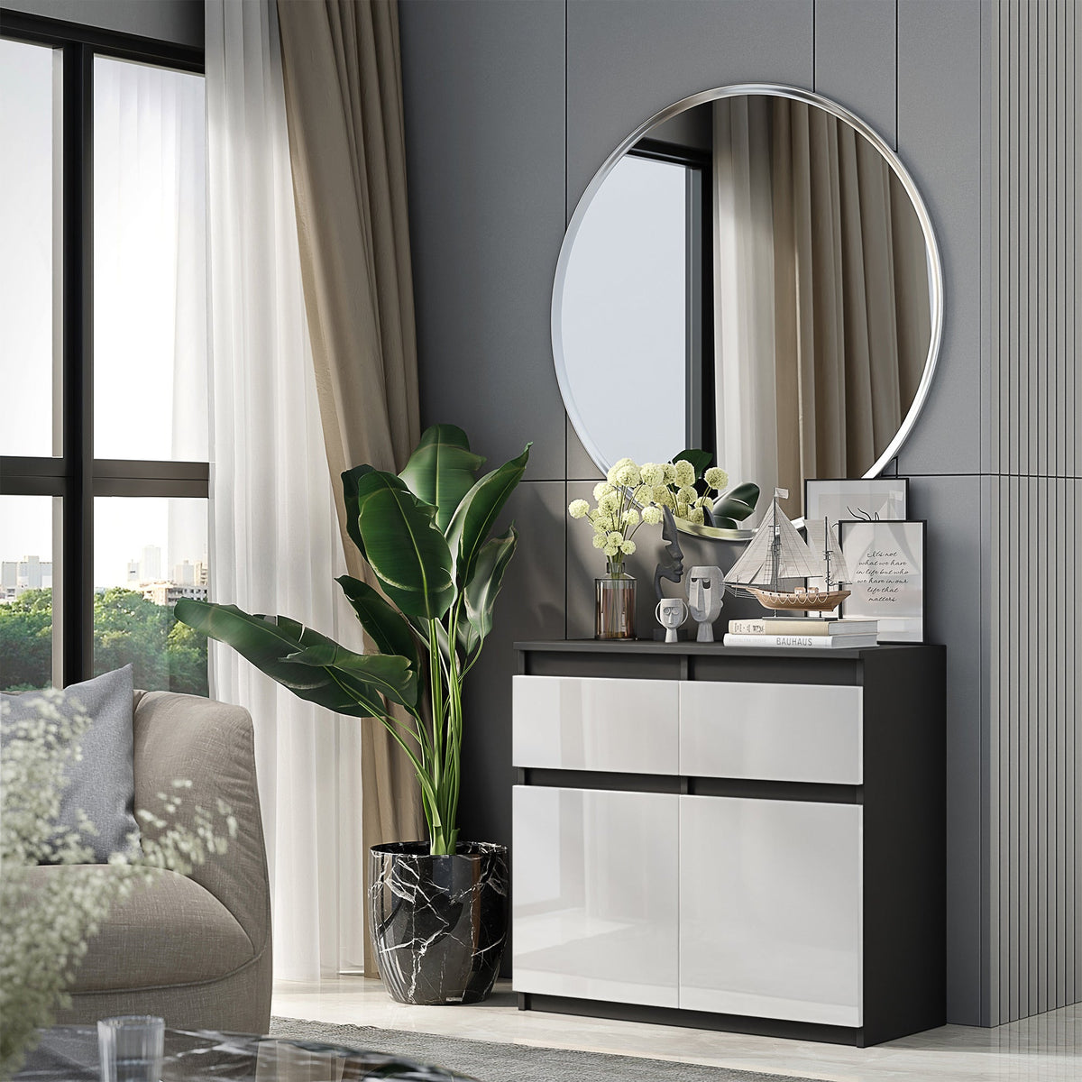 Noah Sideboard 80 cm / 2 Schubladen in Farbe von kommodly