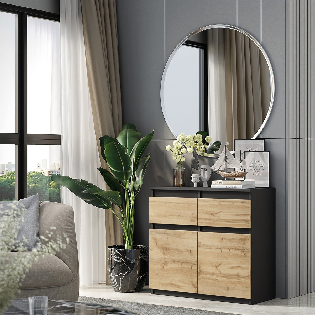 Noah Sideboard 80 cm / 2 Schubladen in Farbe von kommodly