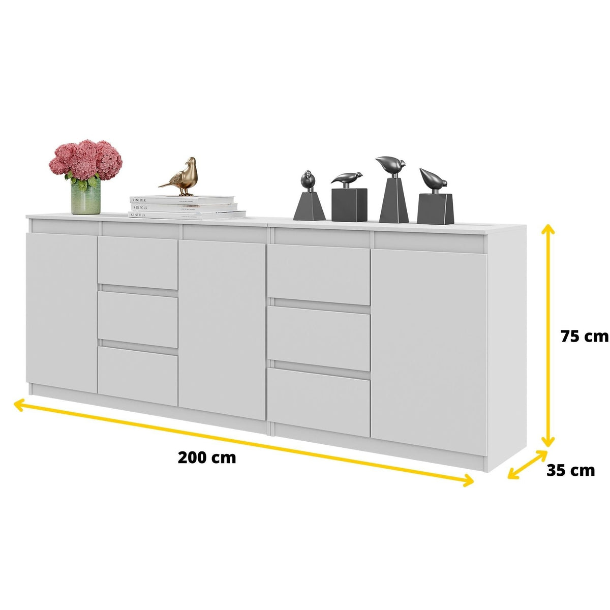 Mikel Kommoden-Set 200 cm, 2-teilig in Farbe von kommodly