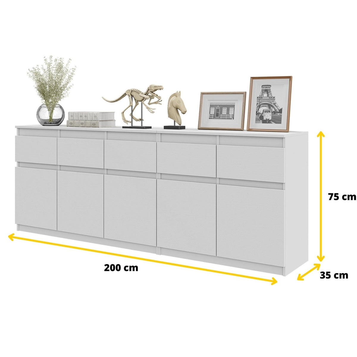 Noah Kommoden-Set 200 cm, 2-teilig in Farbe von kommodly