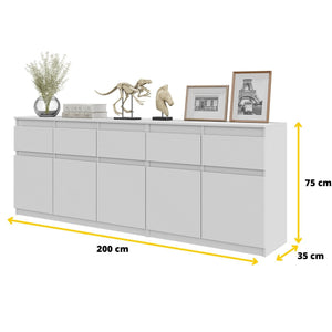 Noah Kommoden-Set 200 cm, 2-teilig in Farbe von kommodly
