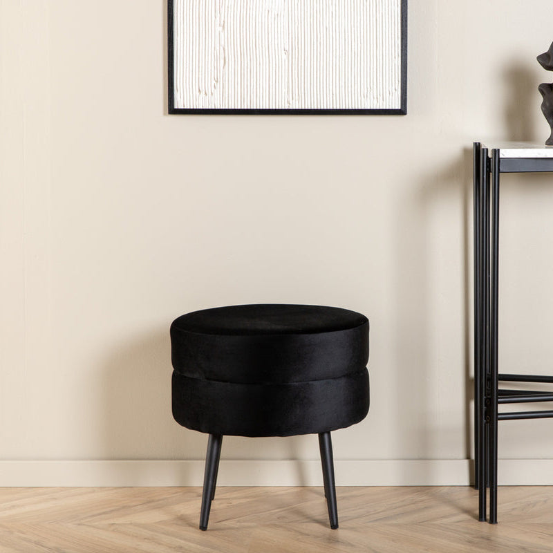 Pouf Siva in Farbe Schwarz von kommodly