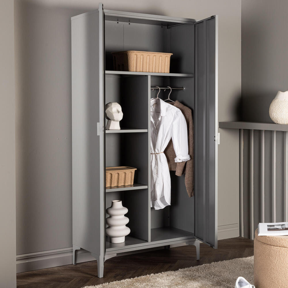 Kleiderschrank Pire in Farbe Hellgrau von Kommodly