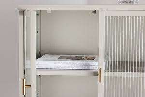 Vitrinenschrank Kiko Beige in Farbe von kommodly