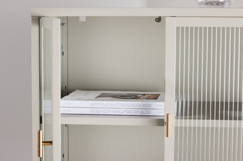 Vitrinenschrank Kiko Beige in Farbe von kommodly