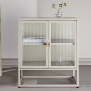 Vitrinenschrank Kiko Beige in Farbe Beige von kommodly