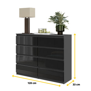 Gabriel Kommode 120 cm / 8 Schubladen in Farbe von kommodly