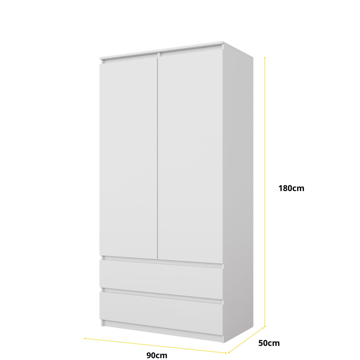 Joelle Kleiderschrank 90 cm / 2 Türen in Farbe von kommodly