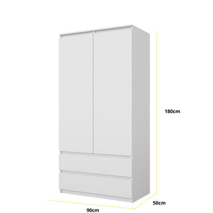 Joelle Kleiderschrank 90 cm / 2 Türen in Farbe von kommodly