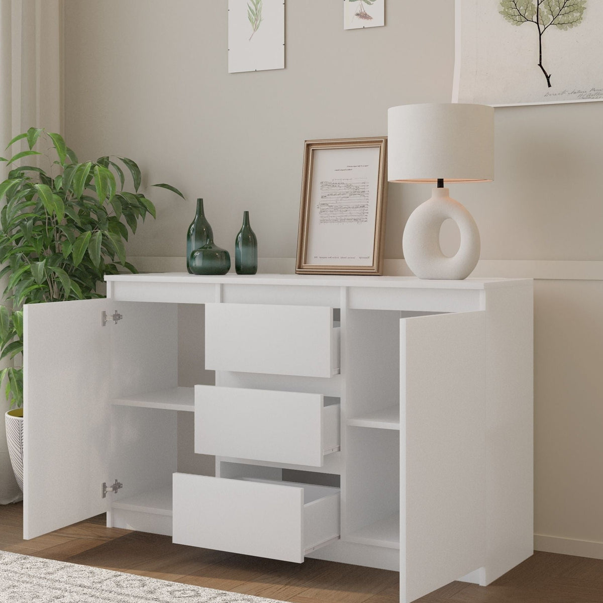 Mikel Sideboard 120 cm / 3 Schubladen in Farbe von kommodly