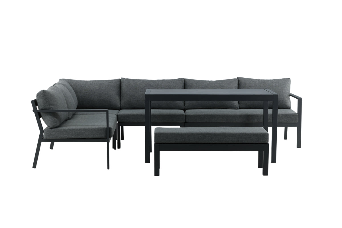 Ecksofa-Set Lino Aluminium Weiß in Farbe von kommodly