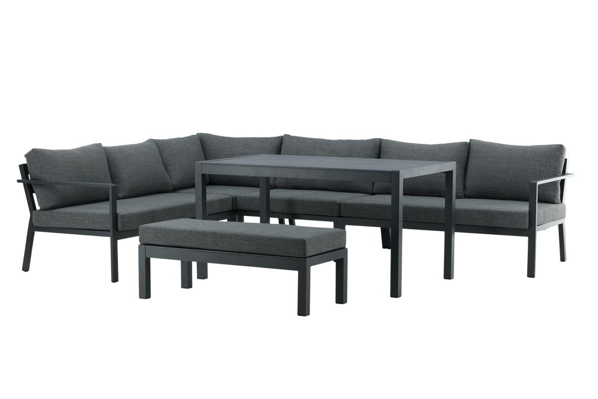 Ecksofa-Set Lino Aluminium Weiß in Farbe von kommodly