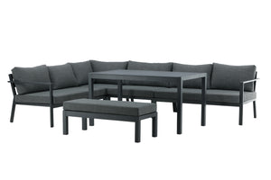 Ecksofa-Set Lino Aluminium Weiß in Farbe von kommodly