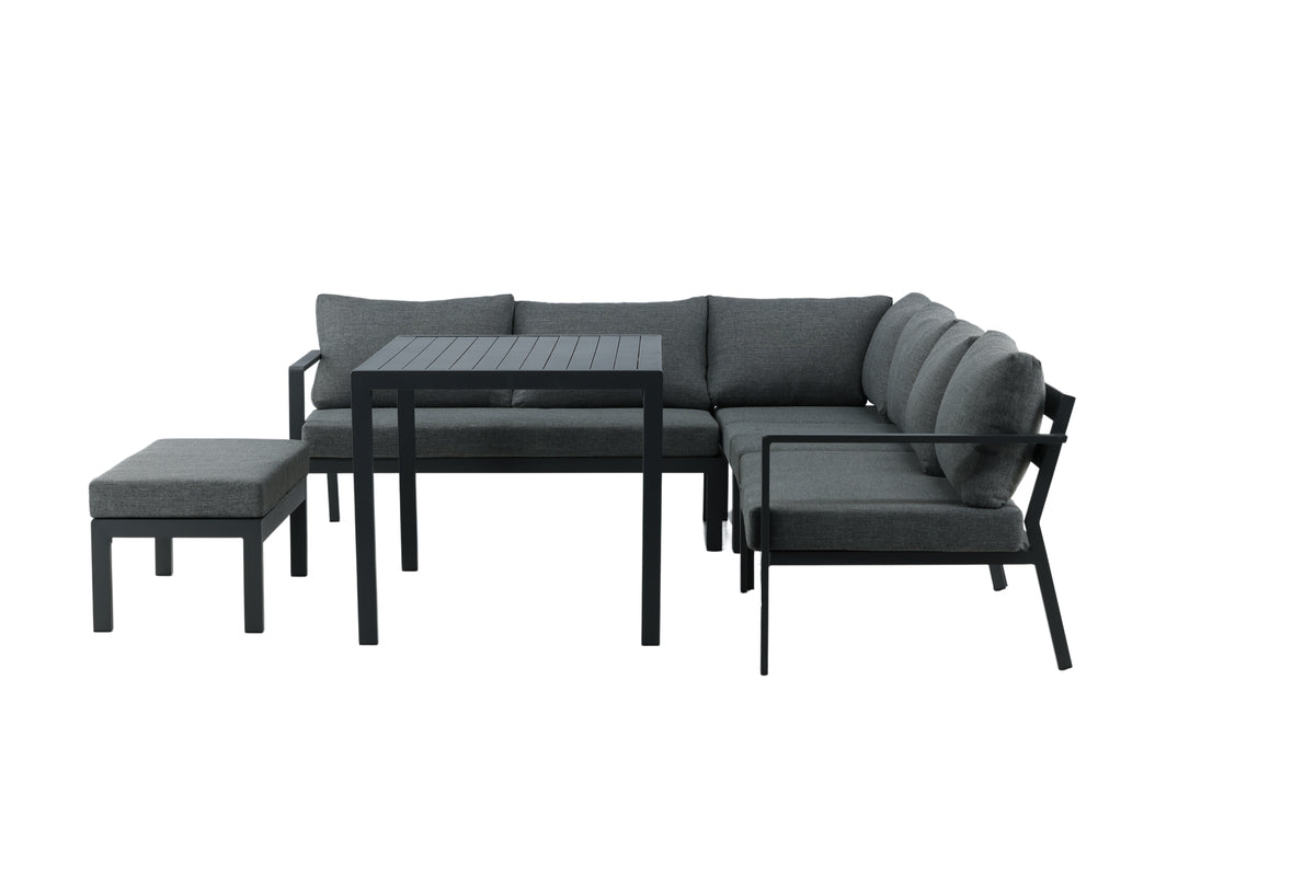 Ecksofa-Set Lino Aluminium Weiß in Farbe von kommodly