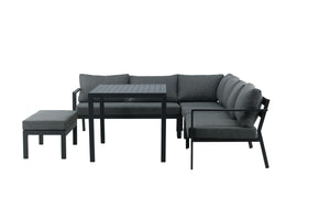 Ecksofa-Set Lino Aluminium Weiß in Farbe von kommodly