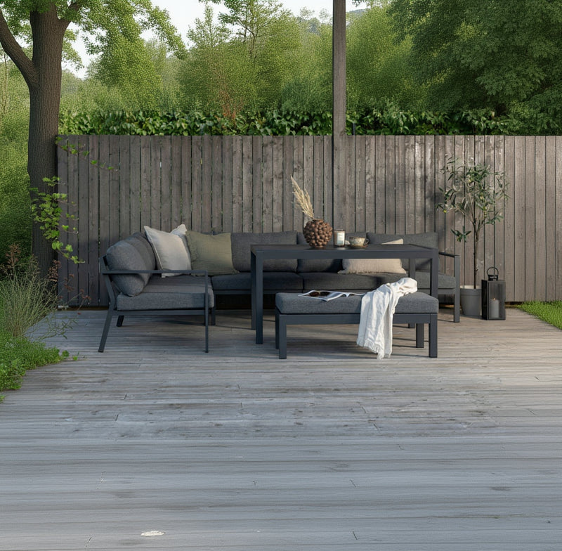 Ecksofa-Set Lino Aluminium Weiß in Farbe von kommodly