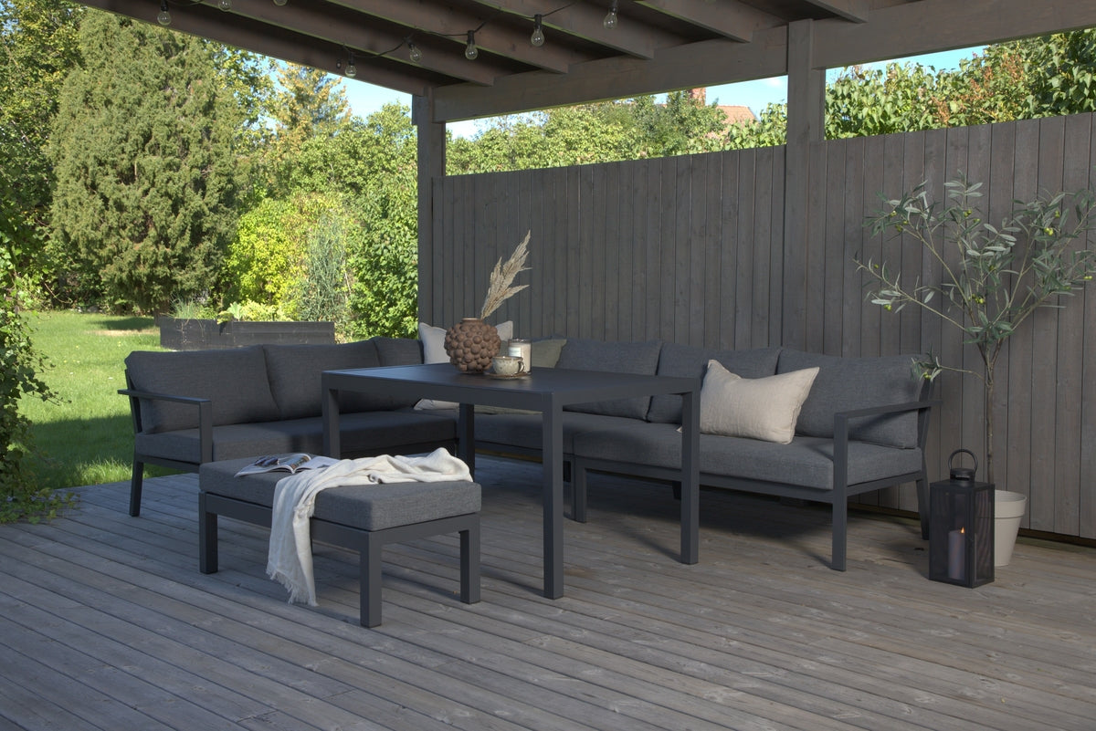 Ecksofa-Set Lino Aluminium Weiß in Farbe von kommodly
