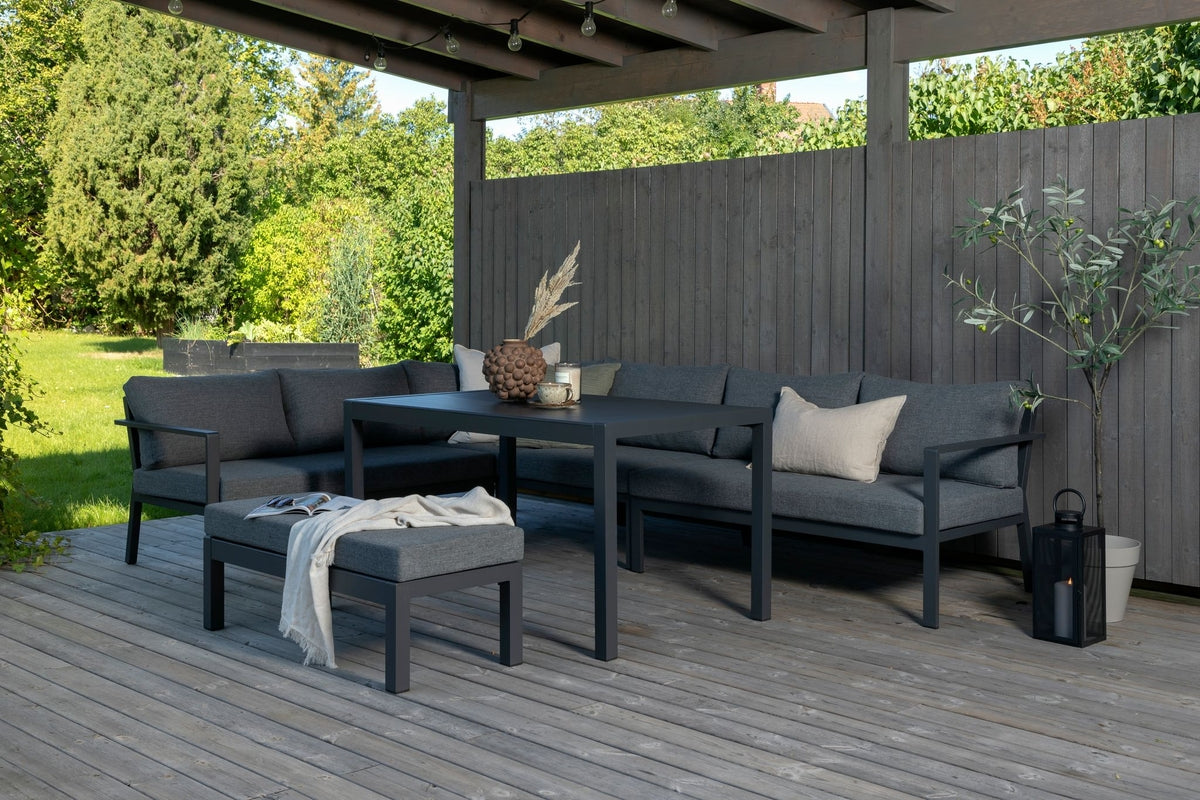 Ecksofa-Set Lino Aluminium Weiß in Farbe von kommodly