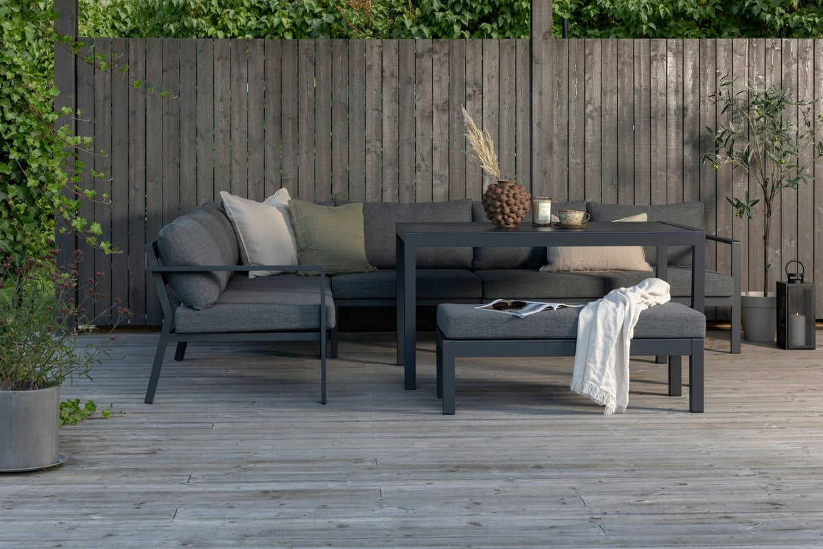 Ecksofa-Set Lino Aluminium Weiß in Farbe von kommodly
