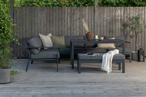 Ecksofa-Set Lino Aluminium Weiß in Farbe von kommodly