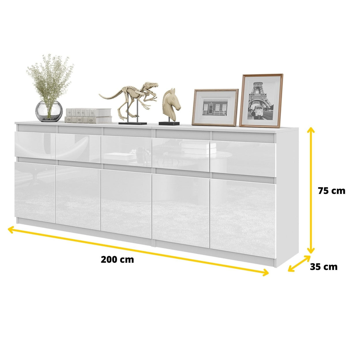 Noah Kommoden-Set 200 cm, 2-teilig in Farbe von kommodly
