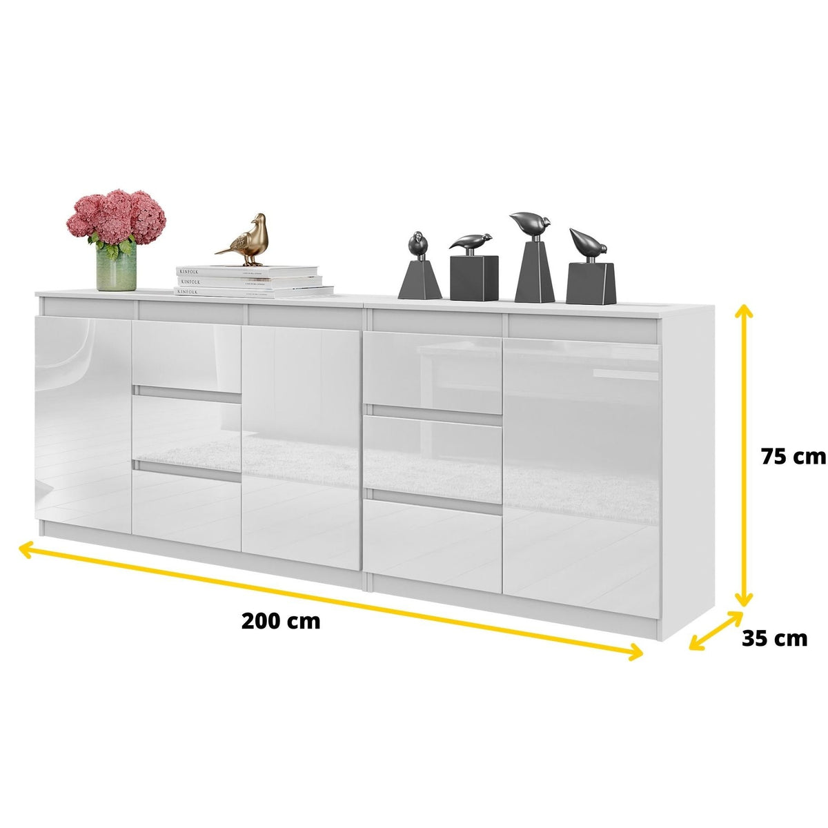 Mikel Kommoden-Set 200 cm, 2-teilig in Farbe von kommodly