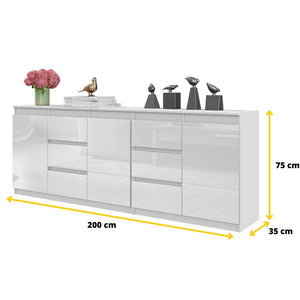 Mikel Kommoden-Set 200 cm, 2-teilig in Farbe von kommodly
