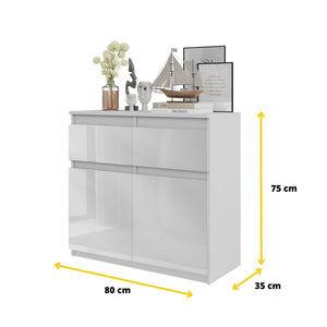 Noah Sideboard 80 cm / 2 Schubladen in Farbe von kommodly