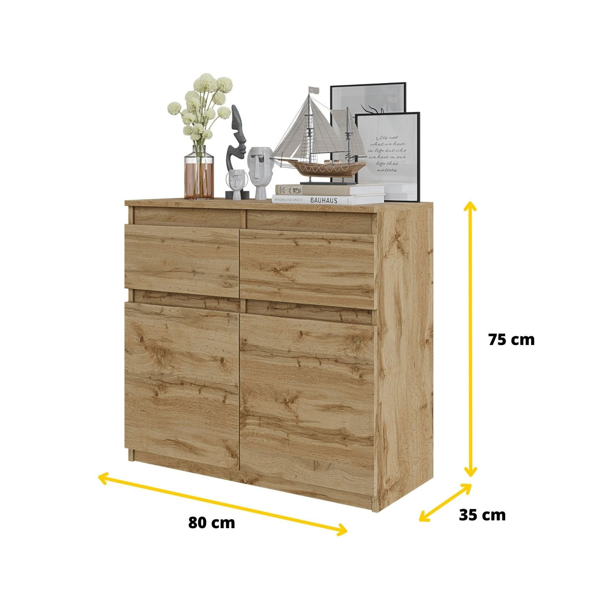 Noah Sideboard 80 cm / 2 Schubladen in Farbe von kommodly