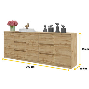 Mikel Kommoden-Set 200 cm, 2-teilig in Farbe von kommodly