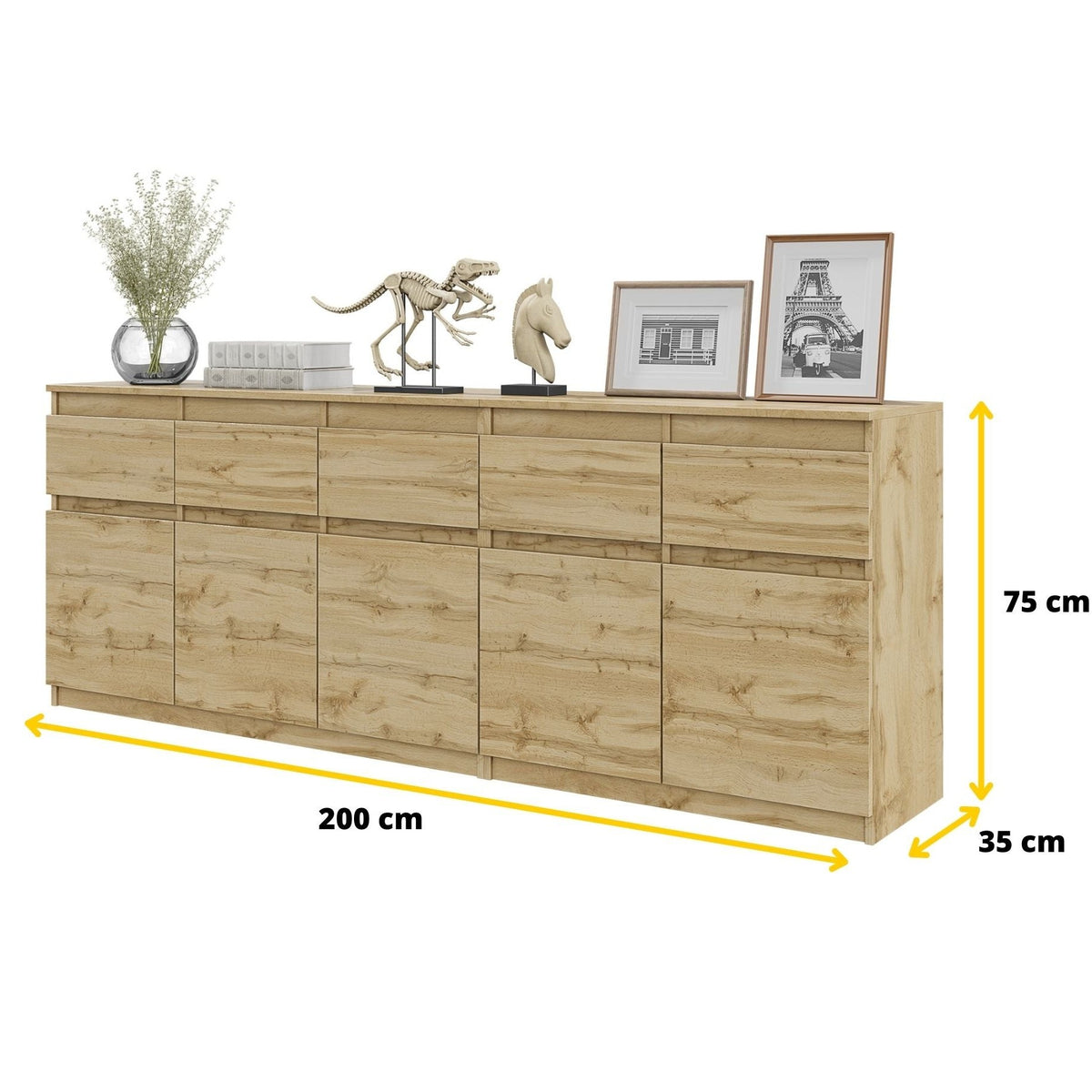 Noah Kommoden-Set 200 cm, 2-teilig in Farbe von kommodly