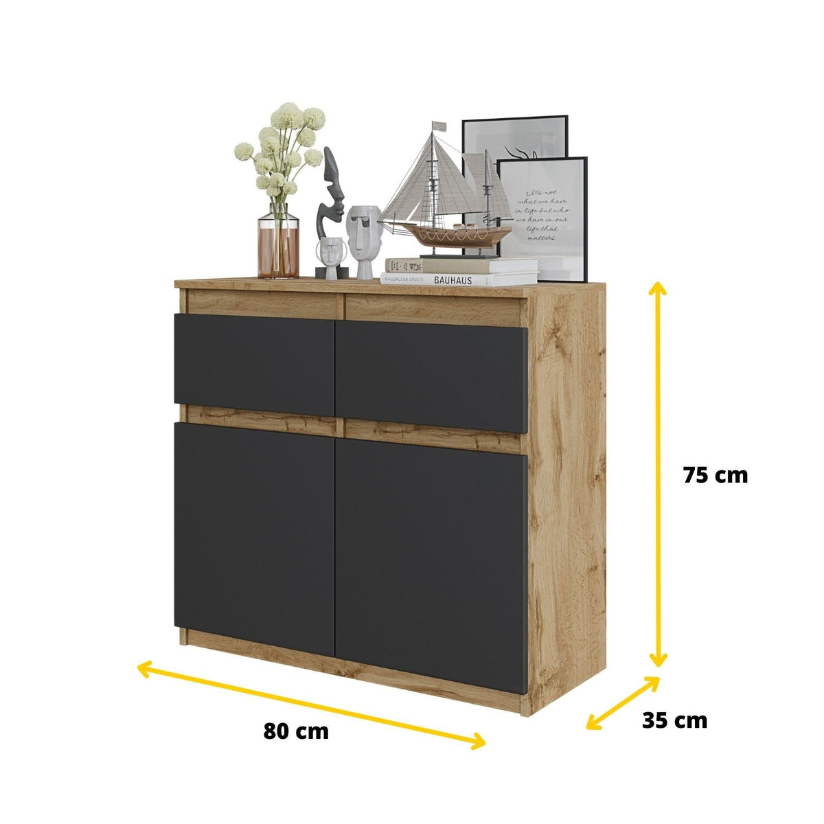 Noah Sideboard 80 cm / 2 Schubladen in Farbe von kommodly