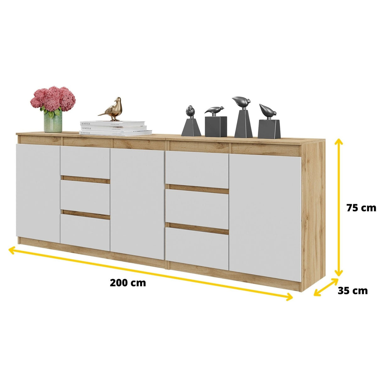 Mikel Kommoden-Set 200 cm, 2-teilig in Farbe von kommodly