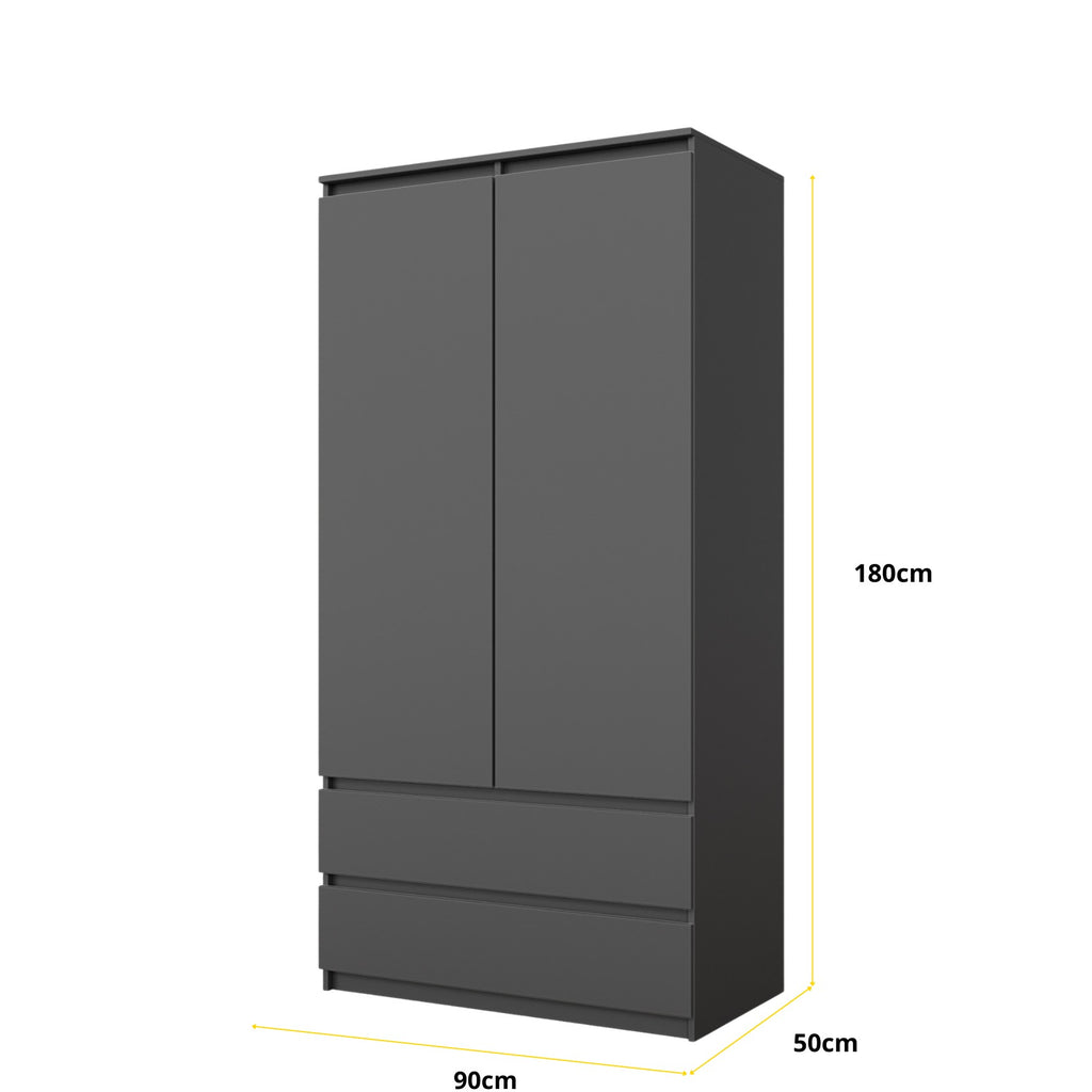 Joelle Kleiderschrank 90 cm / 2 Türen in Farbe von kommodly