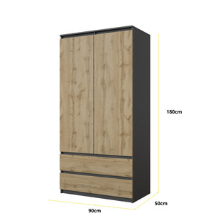 Joelle Kleiderschrank 90 cm / 2 Türen in Farbe von kommodly