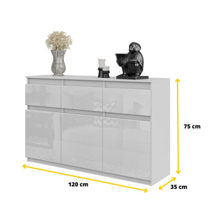 Noah Sideboard 120 cm / 3 Schubladen in Farbe von kommodly