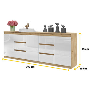 Mikel Kommoden-Set 200 cm, 2-teilig in Farbe von kommodly