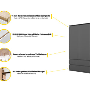 Joelle Kleiderschrank 90 cm / 2 Türen in Farbe von kommodly