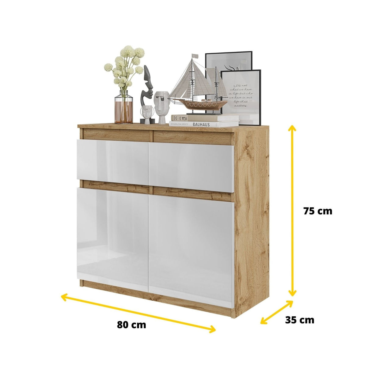 Noah Sideboard 80 cm / 2 Schubladen in Farbe von kommodly