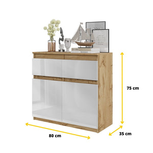 Noah Sideboard 80 cm / 2 Schubladen in Farbe von kommodly