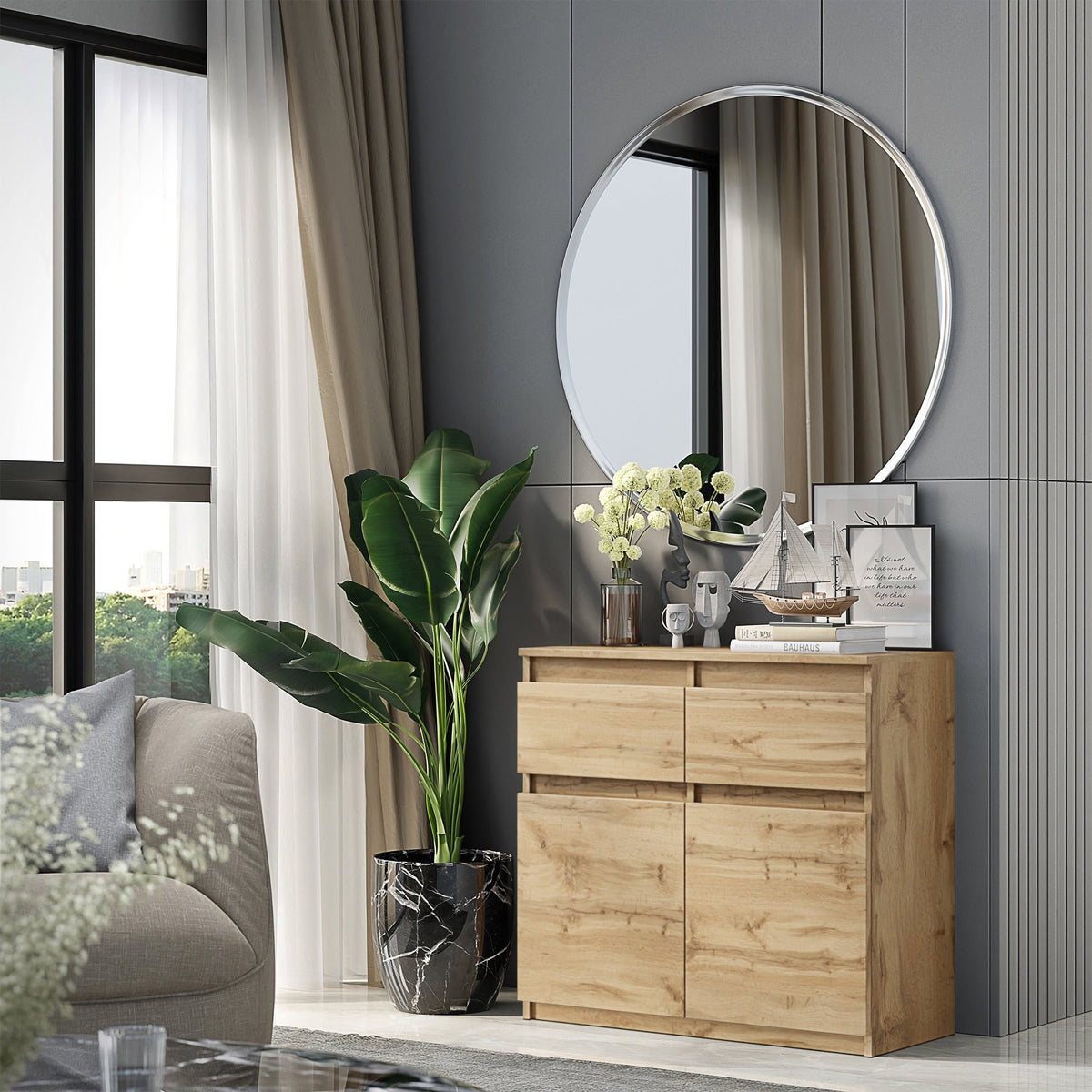 Noah Sideboard 80 cm / 2 Schubladen in Farbe von kommodly