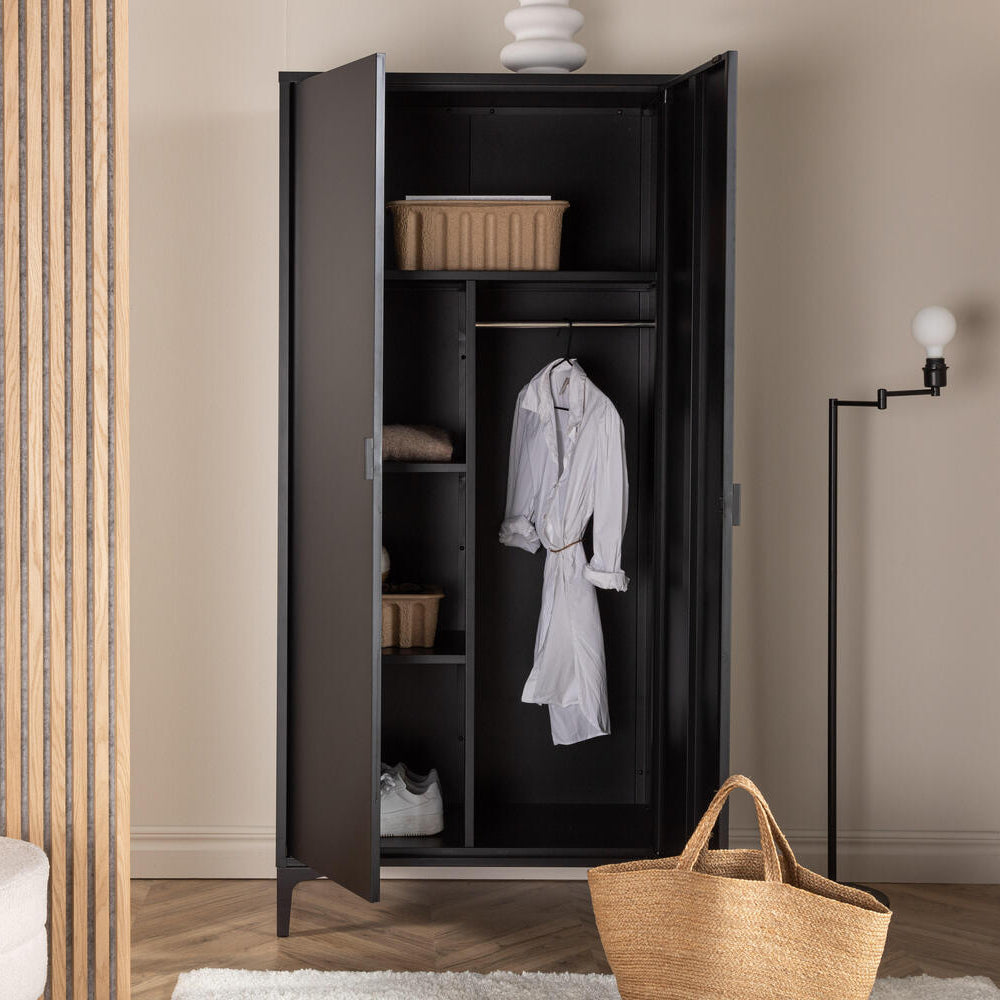 Kleiderschrank Pire in Farbe Schwarz von Kommodly