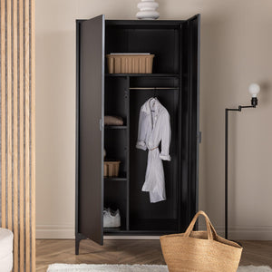 Kleiderschrank Pire in Farbe Schwarz von Kommodly