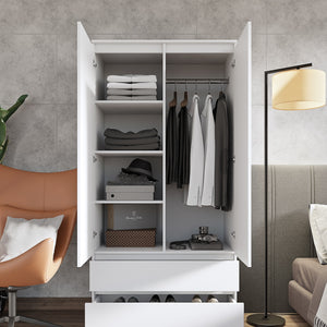Joelle Kleiderschrank 90 cm / 2 Türen in Farbe von kommodly