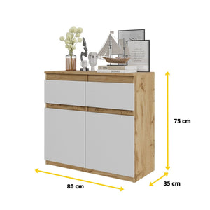 Noah Sideboard 80 cm / 2 Schubladen in Farbe von kommodly