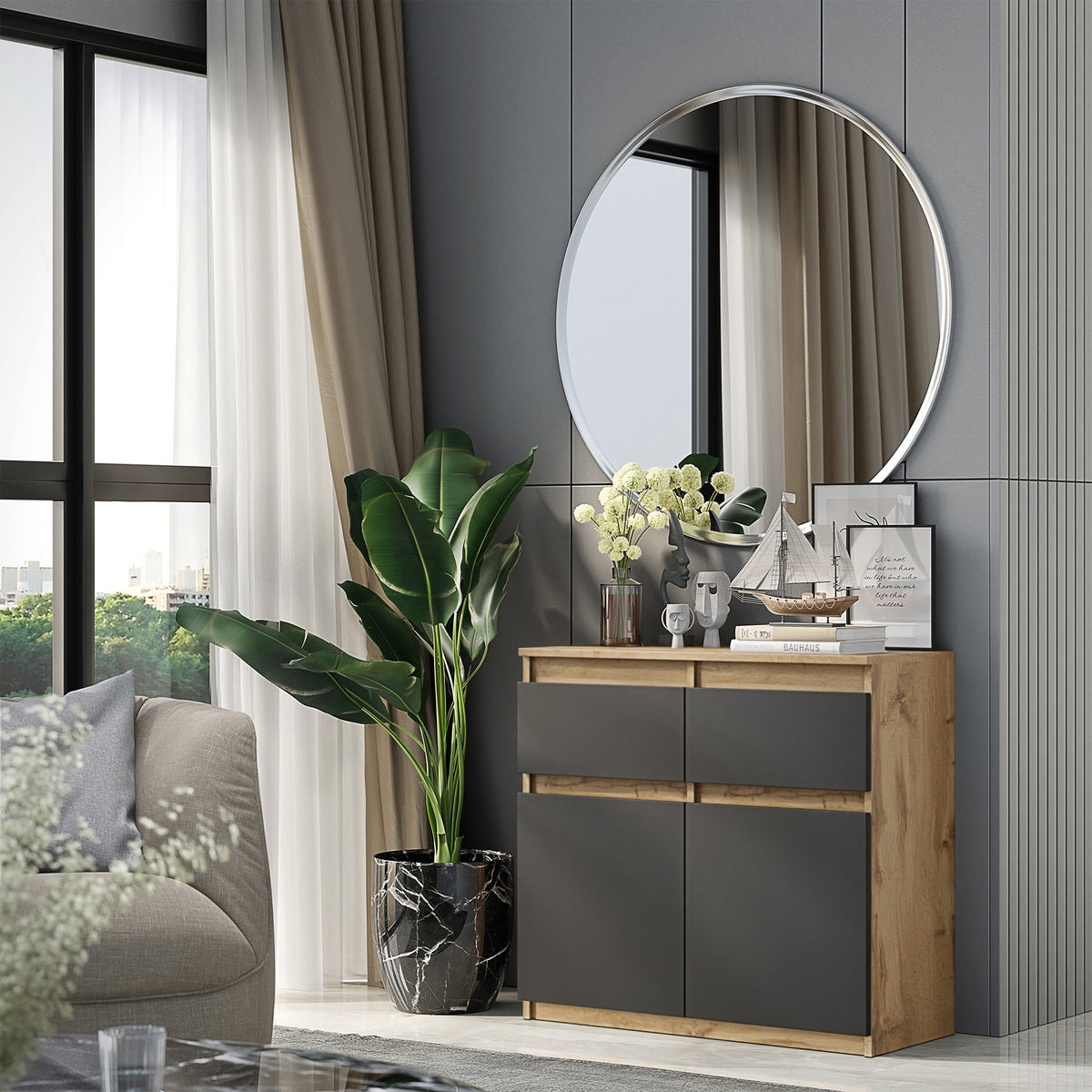 Noah Sideboard 80 cm / 2 Schubladen in Farbe von kommodly