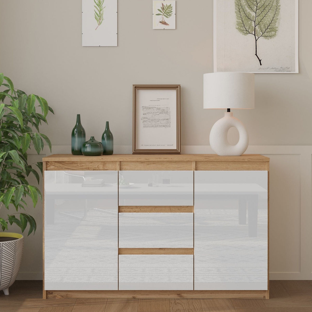 Mikel Sideboard 120 cm / 3 Schubladen in Farbe von kommodly