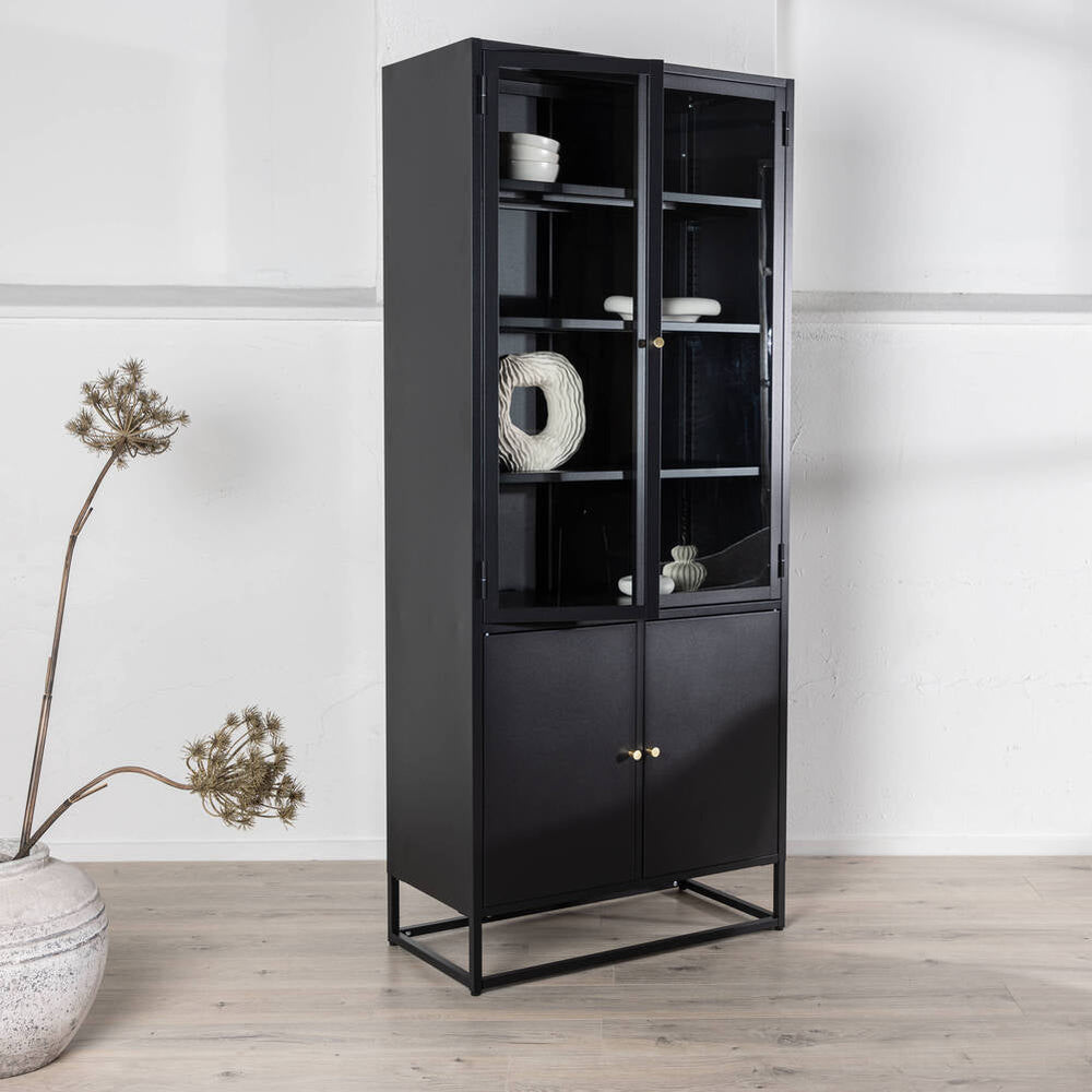 Vitrinenschrank Baku L in Farbe Schwarz von Kommodly